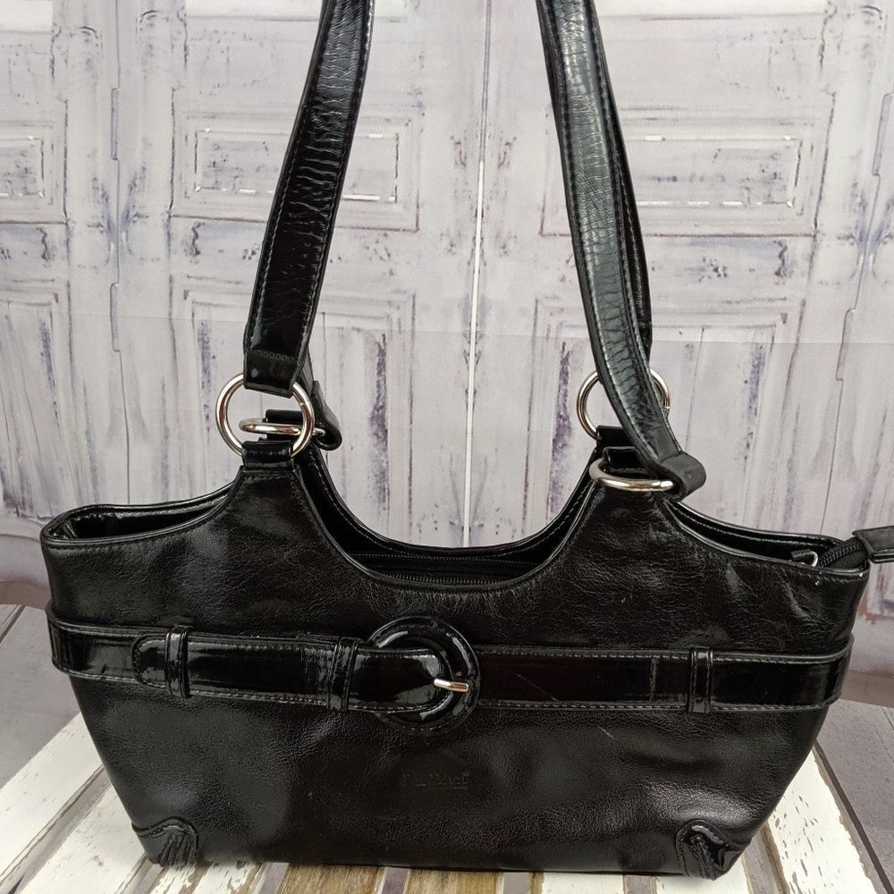 La Diva italian mini purse tote travel carry black‎